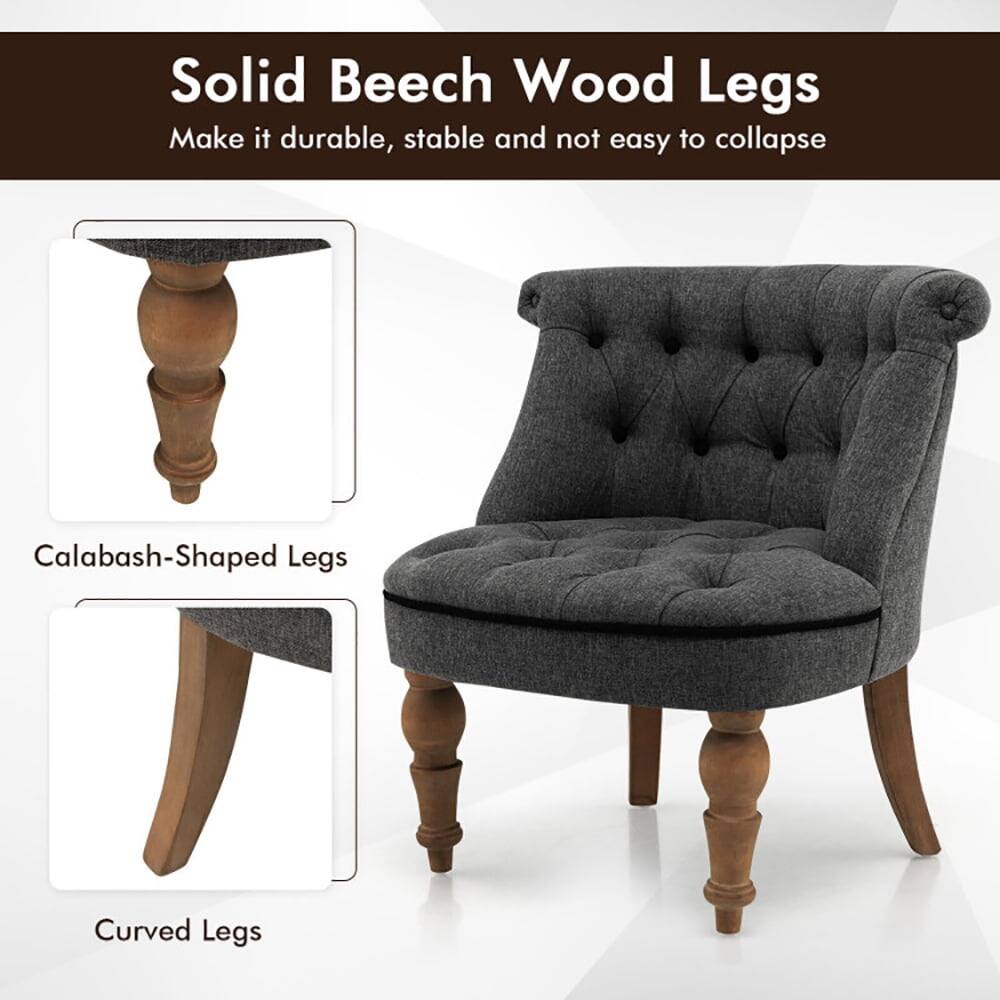 Solid Beech Wood Legs  
Make it durable, stable and not easy to collapse  

Calabash-Shaped Legs  
Curved Legs