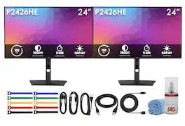 Dell - Pro P2426HE 24 Inch Full HD IPS USB-C Hub Monitor, 120Hz, 100W Power Delivery, HDMI, DisplayPort, RJ45 Ethernet, VE - Black