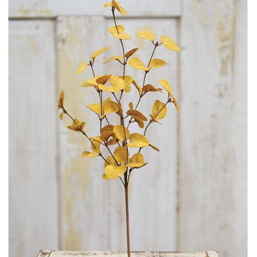 Front. BreeBe - Penny Leaf Pick Mustard 18" - Mustard.