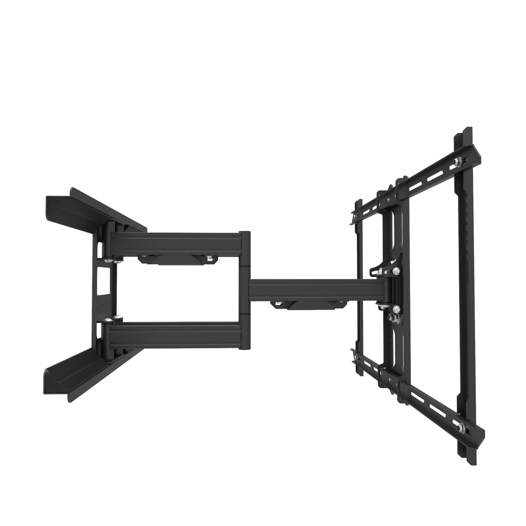 Left. Kanto - Kanto PDX650SG Stainless Steel Full-Motion Dual Stud Outdoor TV Mount for 37" - 75" TVs - Black.