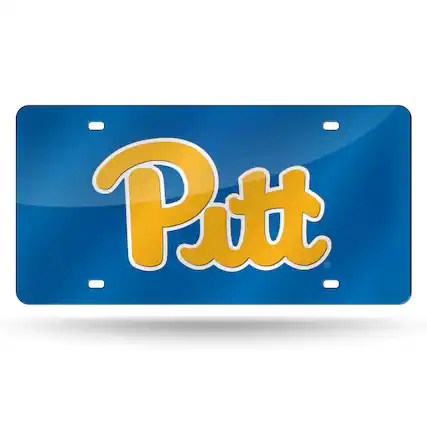 Front. Rico Industries - Pittsburgh PITT Panthers Mirrored Laser Cut License Plate Laser Tag - Multi.
