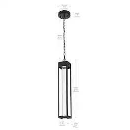 Elegant Lighting - Amaris 23 inch LED Outdoor Pendant in Black - Black And Clear