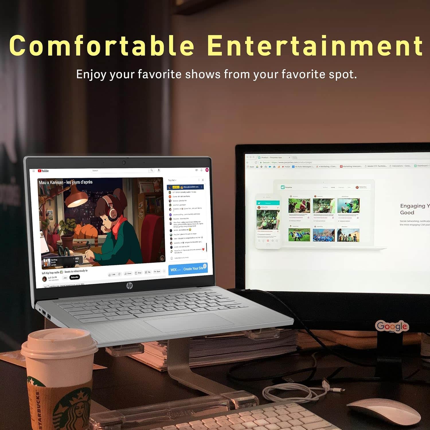Comfortable Entertainment
Enjoy your favorite shows from your favorite spot.
- Tld - A - - - - Mau I Kanisan el jours d'apres .. . . V Engaging Y Good + M - - ade F -s eotedec.om - - - - -- .. WE Create Your S Google STARBUCKS