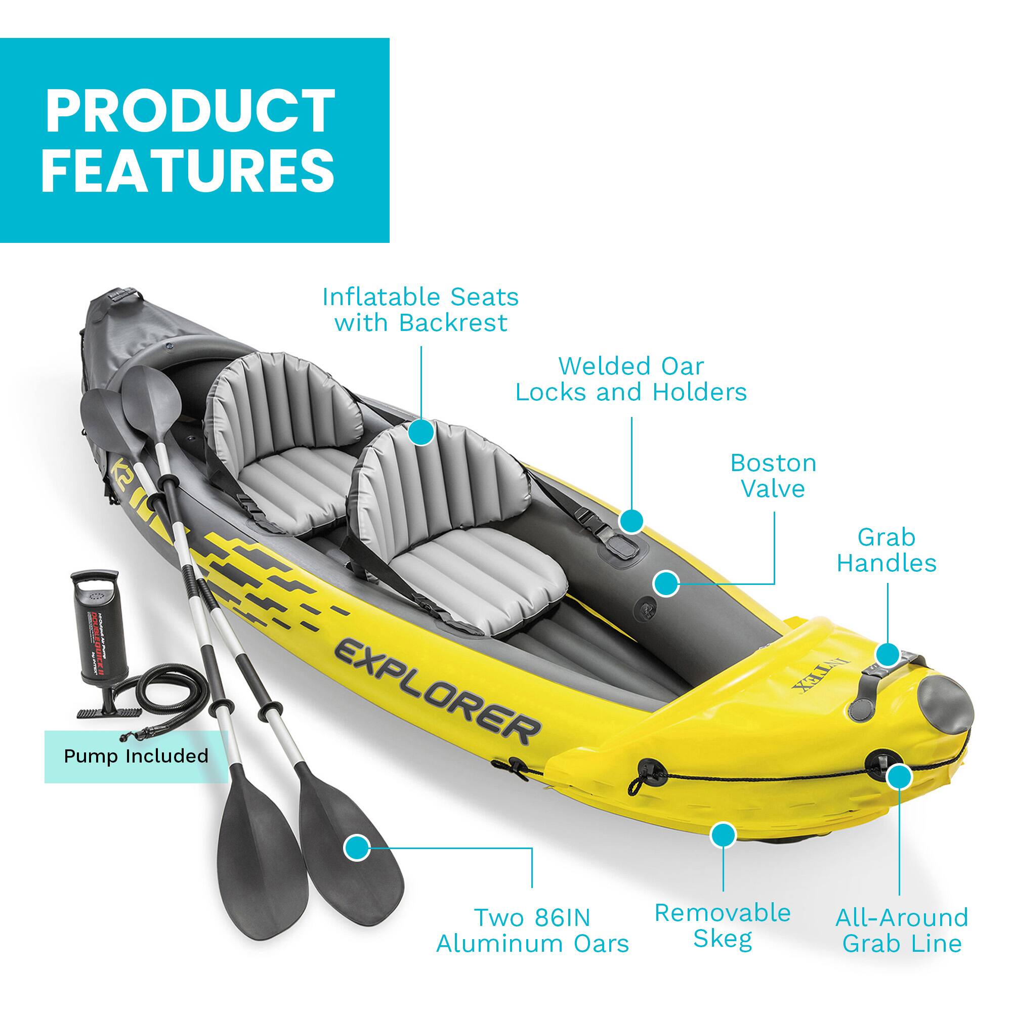 PRODUCT FEATURES
- Inflatable Seats with Backrest
- Welded Oar Locks and Holders
- Boston Valve
- Pump Included
- Grab Handles
- Two 86IN Removable All-Around Aluminum Oars
- Skeg
- All-Around Grab Line