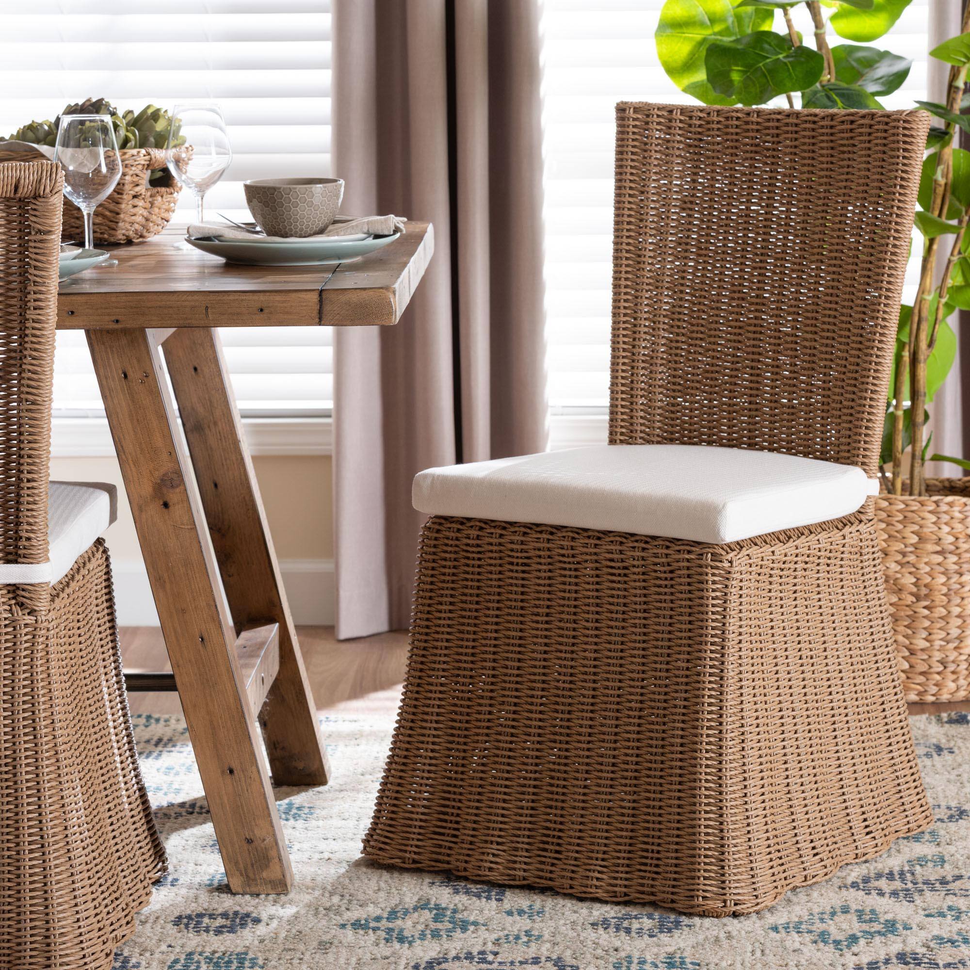 Alt View 4. bali & pari - Serge Woven Seagrass Dining Chair - Light Brown.