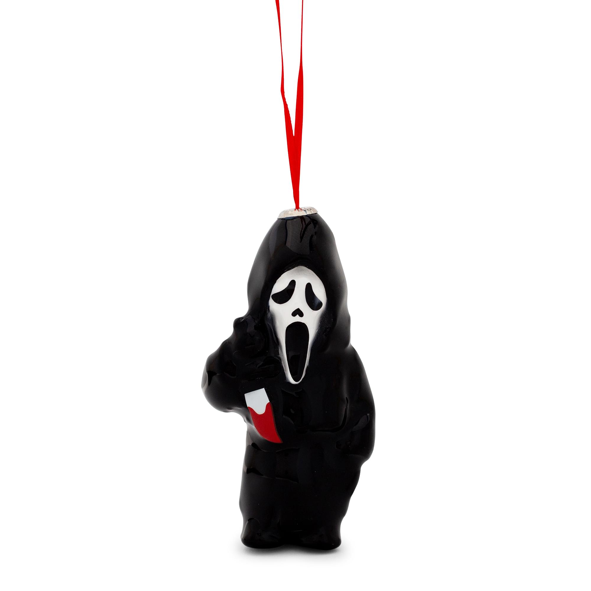 Front. Surreal Entertainment - Scream Ghostface 4-Inch Shatterproof Decoupage Ornament - Black.