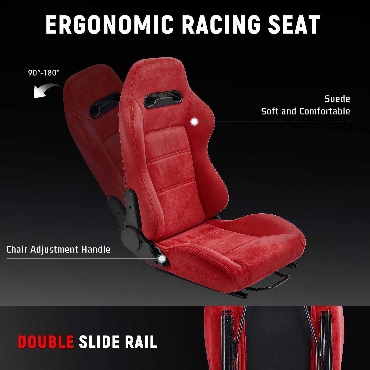 Dardoo Racing Simulator Cockpit with Display Stand and Red Suede Seats ...
