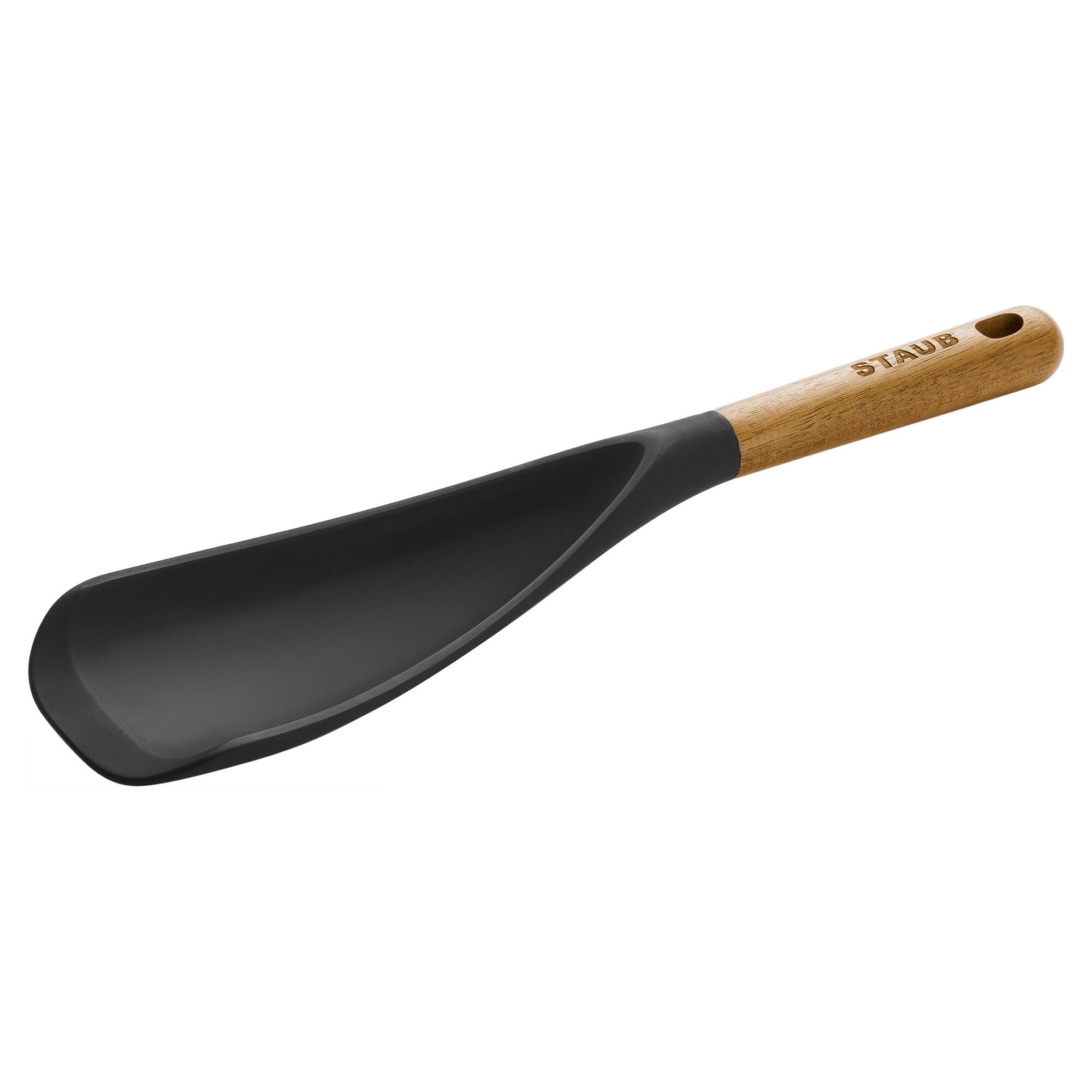 Staub - Silicone with Wood Handle Cooking Utensil, Multi-function Spatula Spoon - Matte Black
