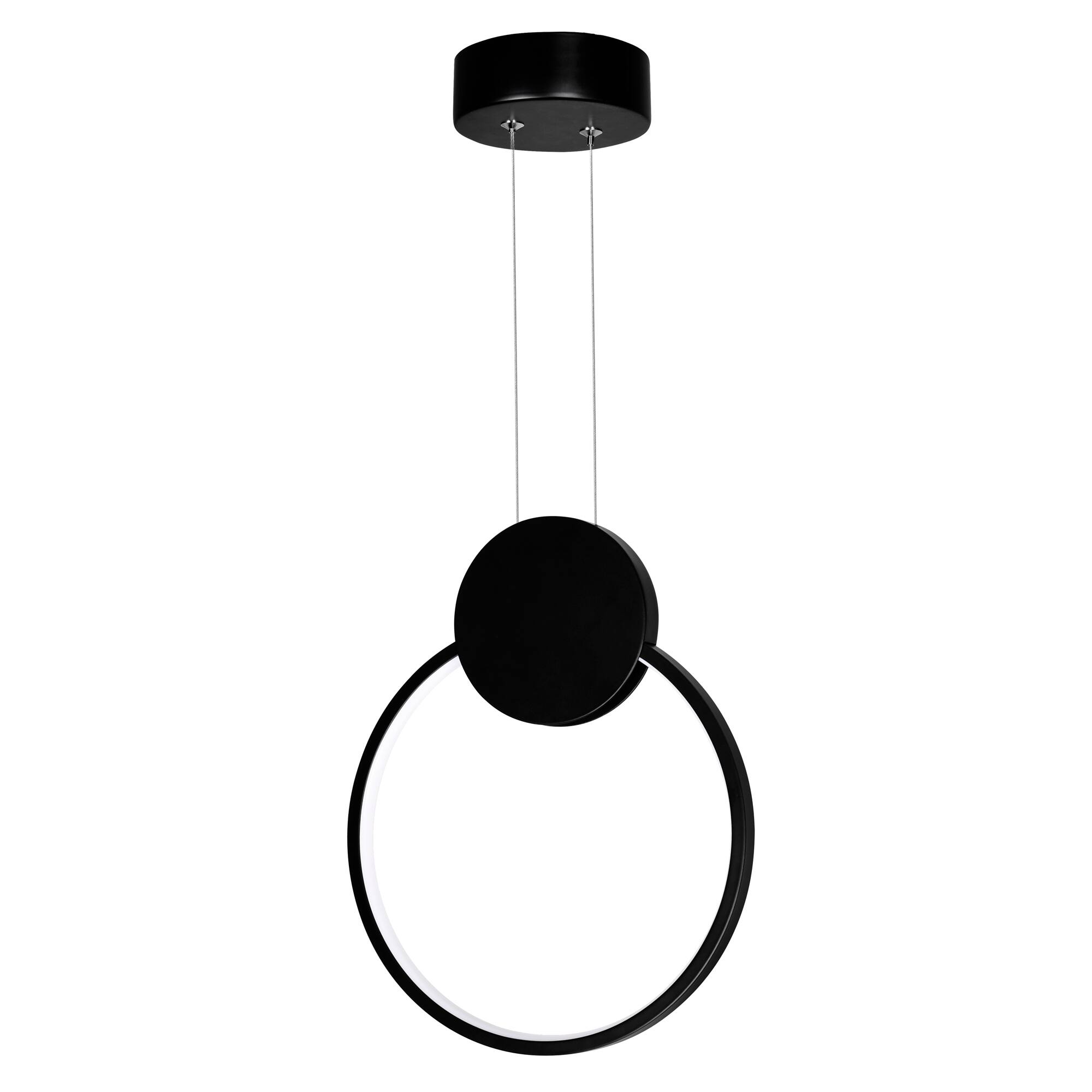 Alt View 1. CWI Lighting - Pulley 10 in LED Black Mini Pendant - Black.