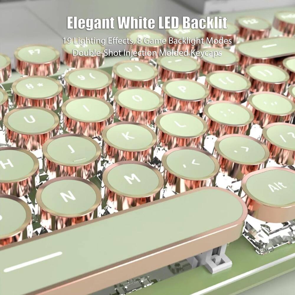 Elegant White LED Backlit  
19 Lighting Effects, 8 Game Backlight Modes  
Double-Shot Injection Molded Keycaps