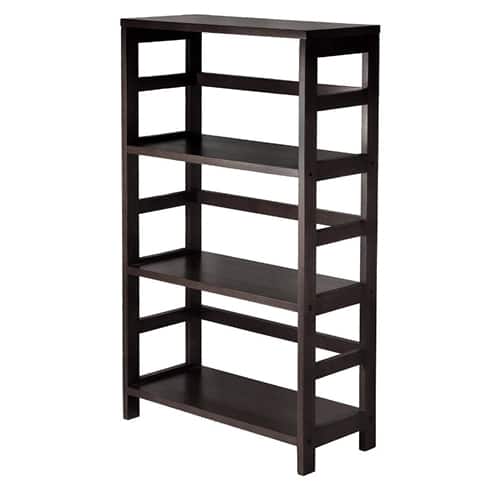 Hivvago - 3-Shelf Wooden Shelving Unit Bookcase Finish - Espresso