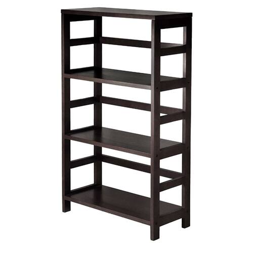Front. Hivvago - 3-Shelf Wooden Shelving Unit Bookcase in Espresso Finish - Espresso.
