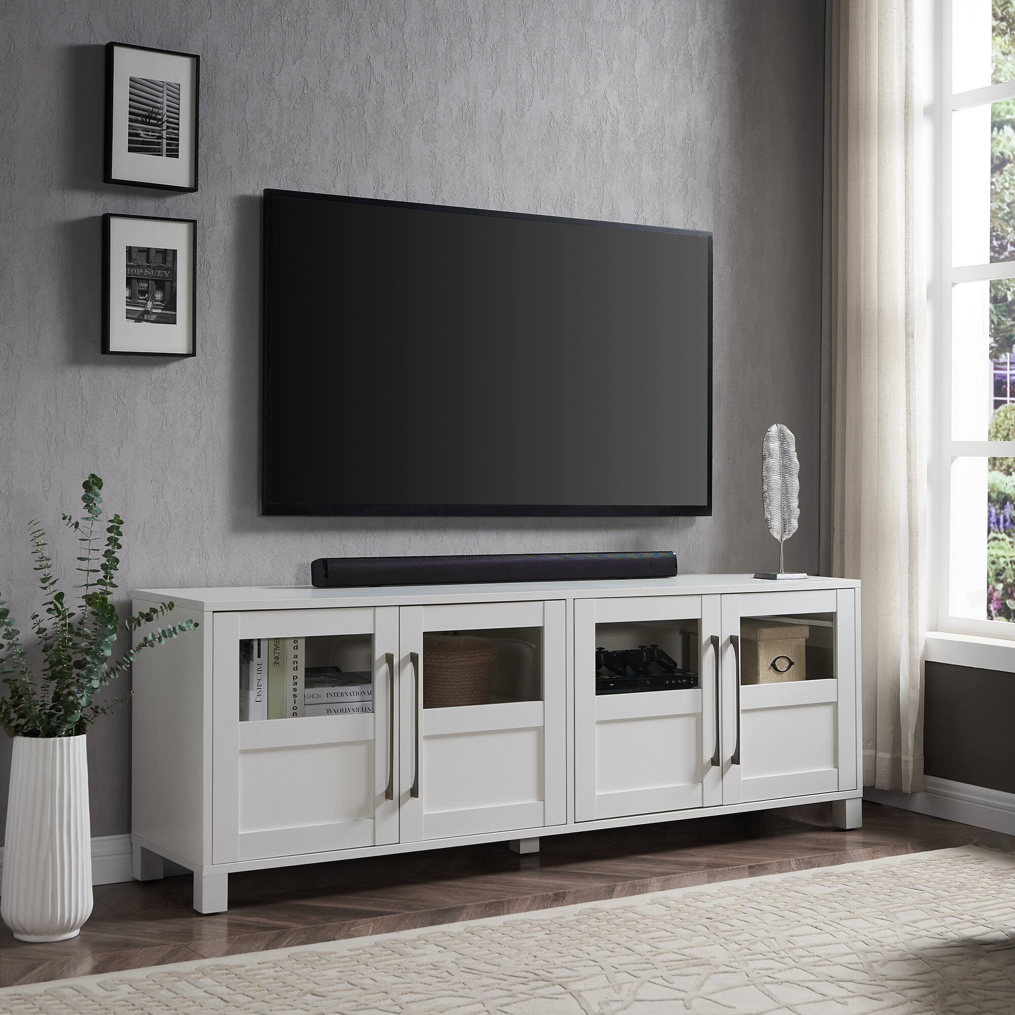 Alt View 35. Hudson&Canal - Holbrook TV Stand for Most TVs up to 75" - White.