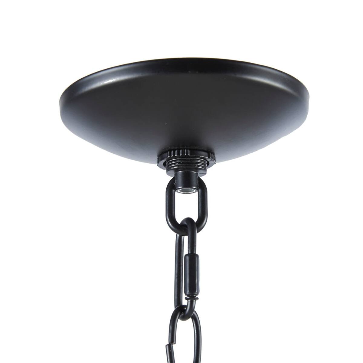Alt View 4. Loheer - Loheer 6 Light Metal Chandelier Matte Black Adjustable Chain Dining Room Ceiling Light.