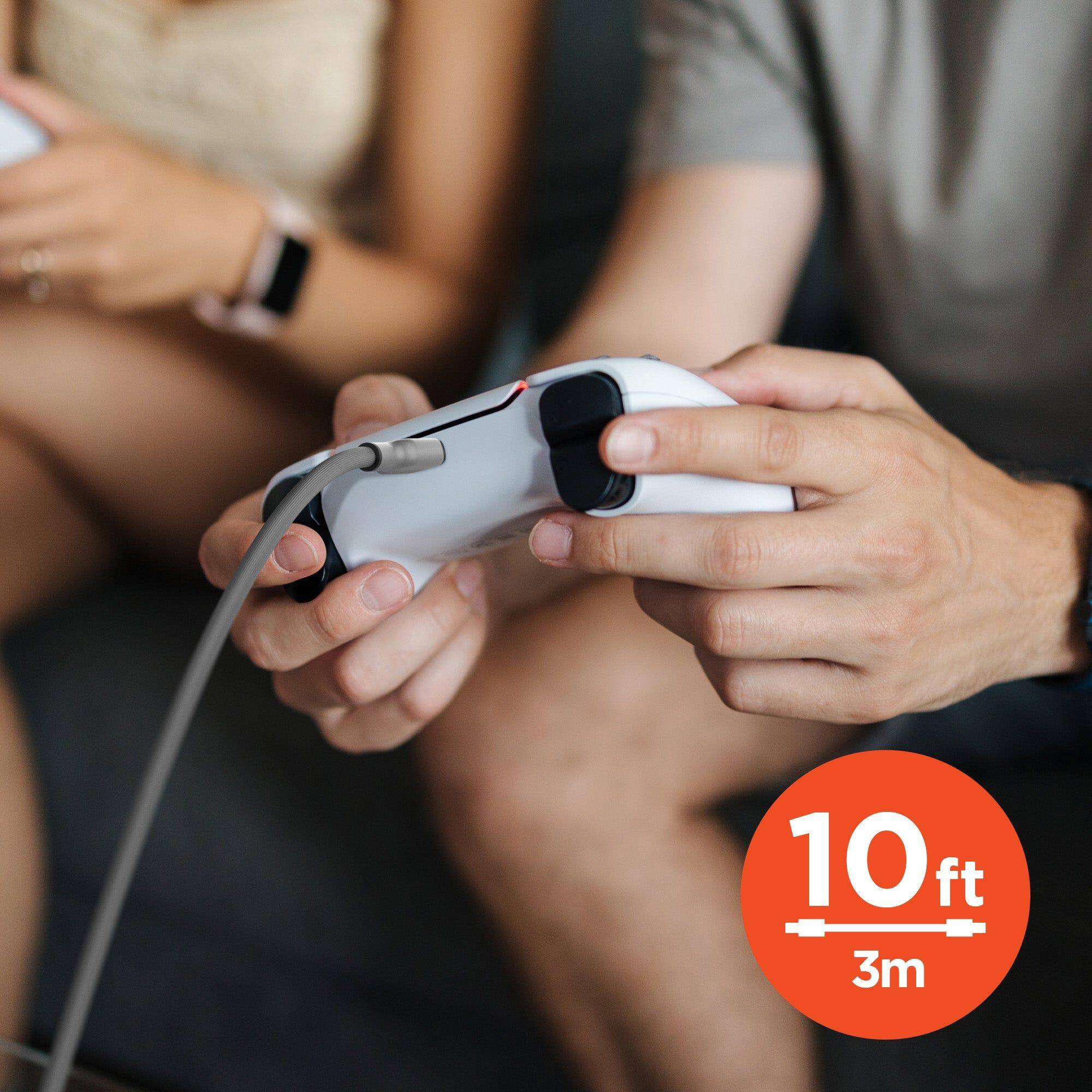 Alt View 5. HyperGear - Flexi PRO USB to USB-C Cable 10ft Gray - Gray.