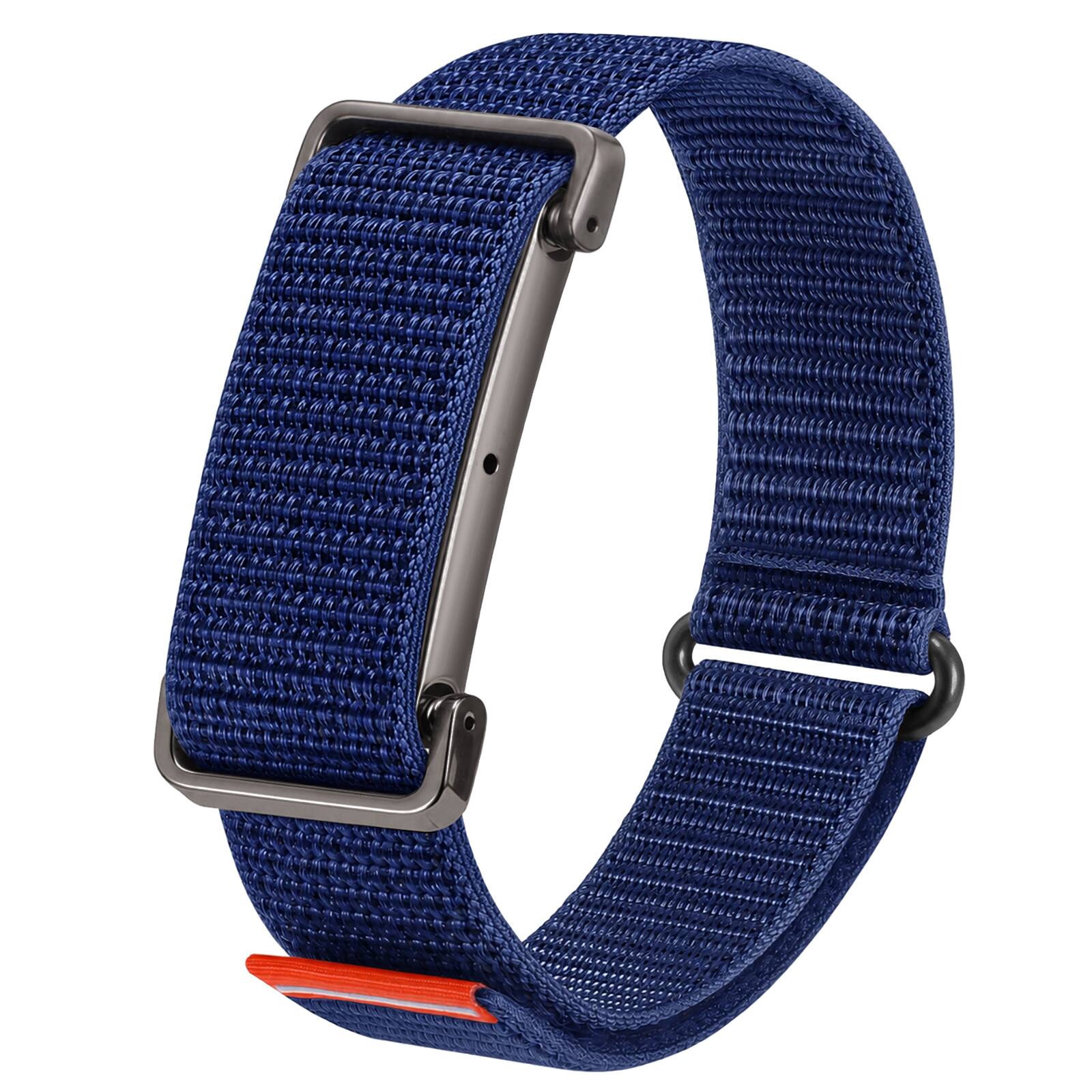 Front. Fintie - Nylon Loop Band for Google Fitbit Air, Sport Wrist Strap Secure Closure Adjustable Hook-and-Loop Breathable Durable - Navy.