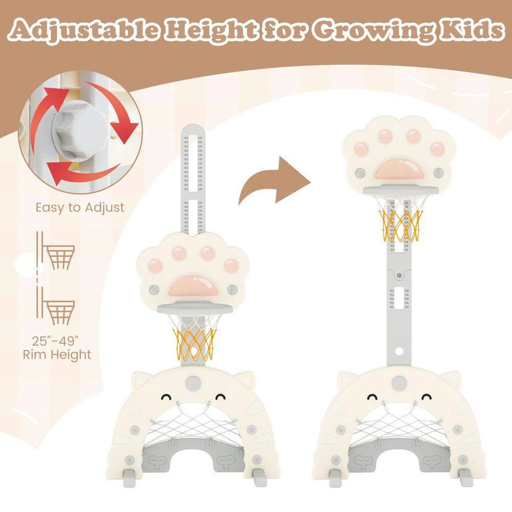 Adjustable Height for Growing Kids  
Easy to Adjust  
25"-49" Rim Height