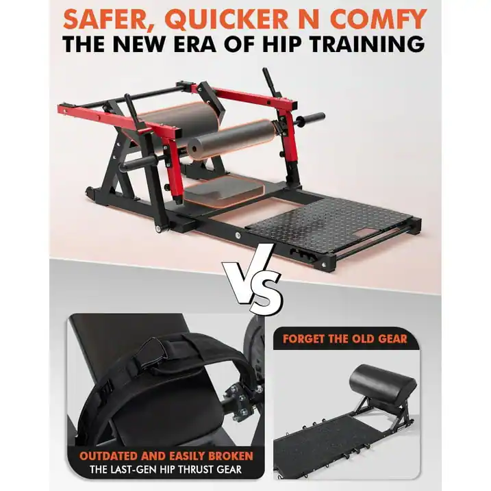 SAFER, QUICKER, COMFY THE NEW ERA OF HIP TRAINING vs FORGET THE OLD GEAR OUTDATED AND EASILY BROKEN THE LAST-GEN HIP THRUST GEAR