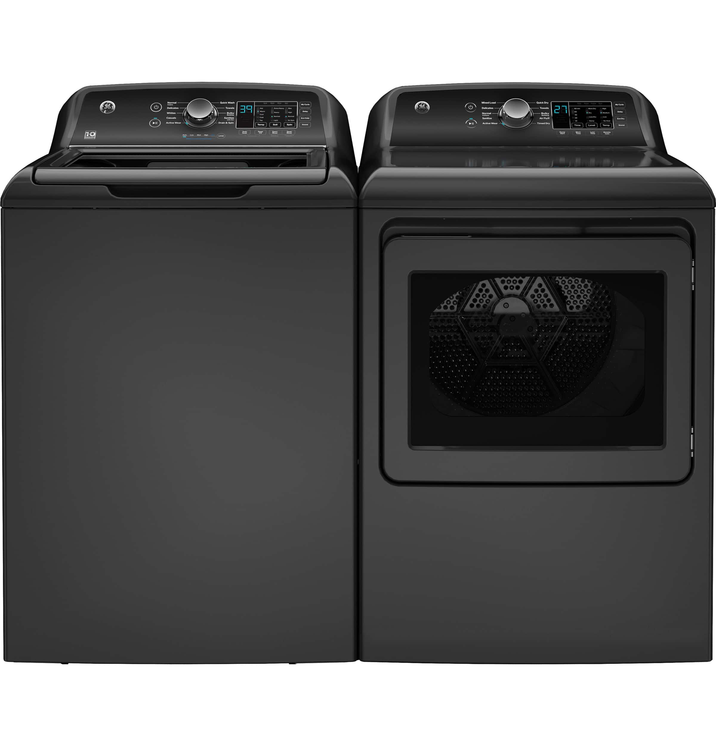 Alt View 4. GE - 4.5 Cu. Ft. High-Efficiency Top Load Washer with Water Level Control - Diamond Gray.