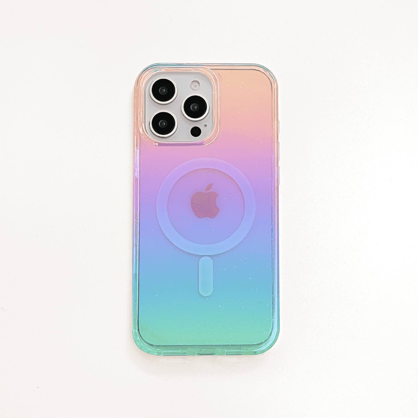 Alt View 8. UUCOVER - For Apple iPhone 16 Pro Glitter Magnetic Case, Compatible with Magsafe, Colorful Gradient Bling Transparent Phone Cover - C.