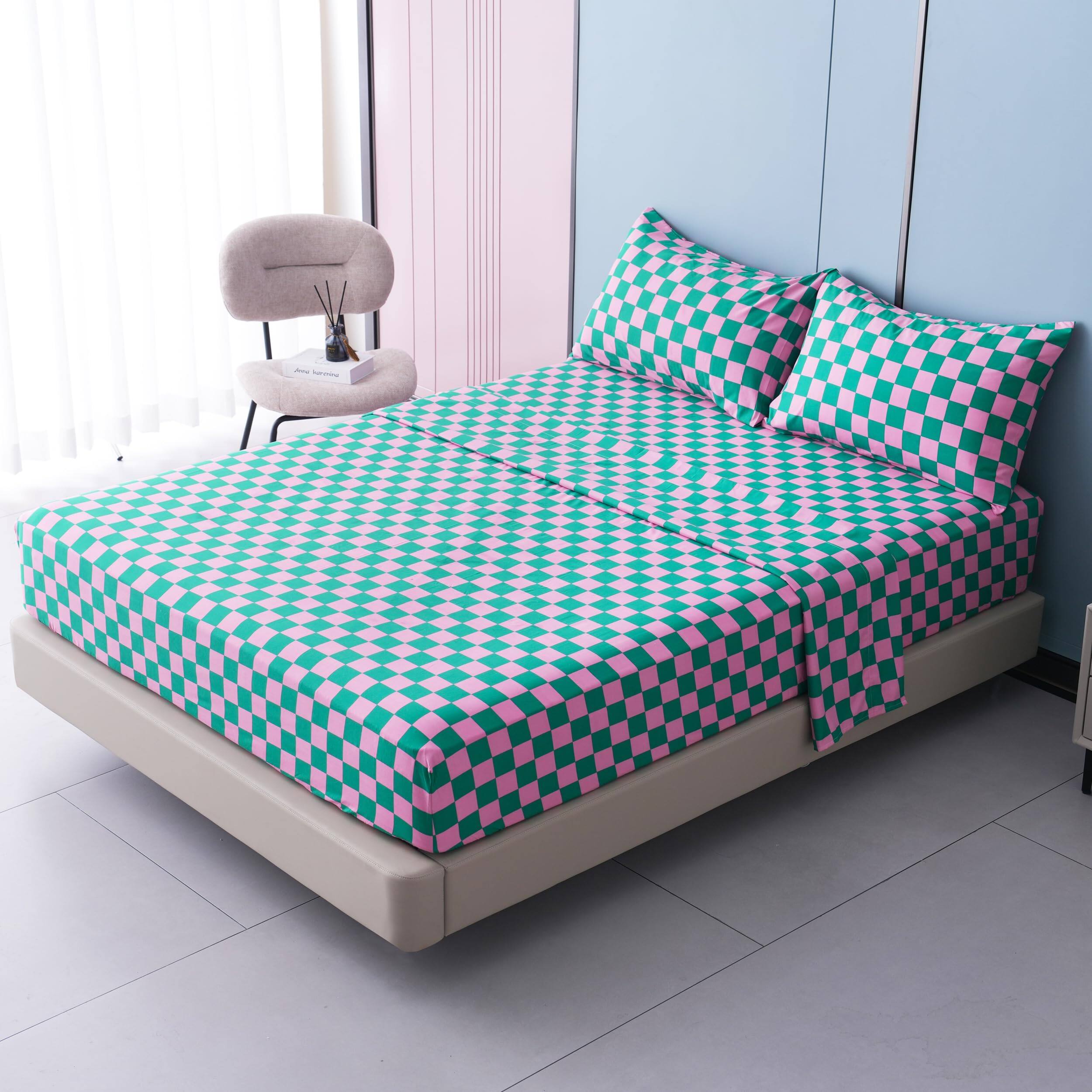 Plaid Pink&green Queen