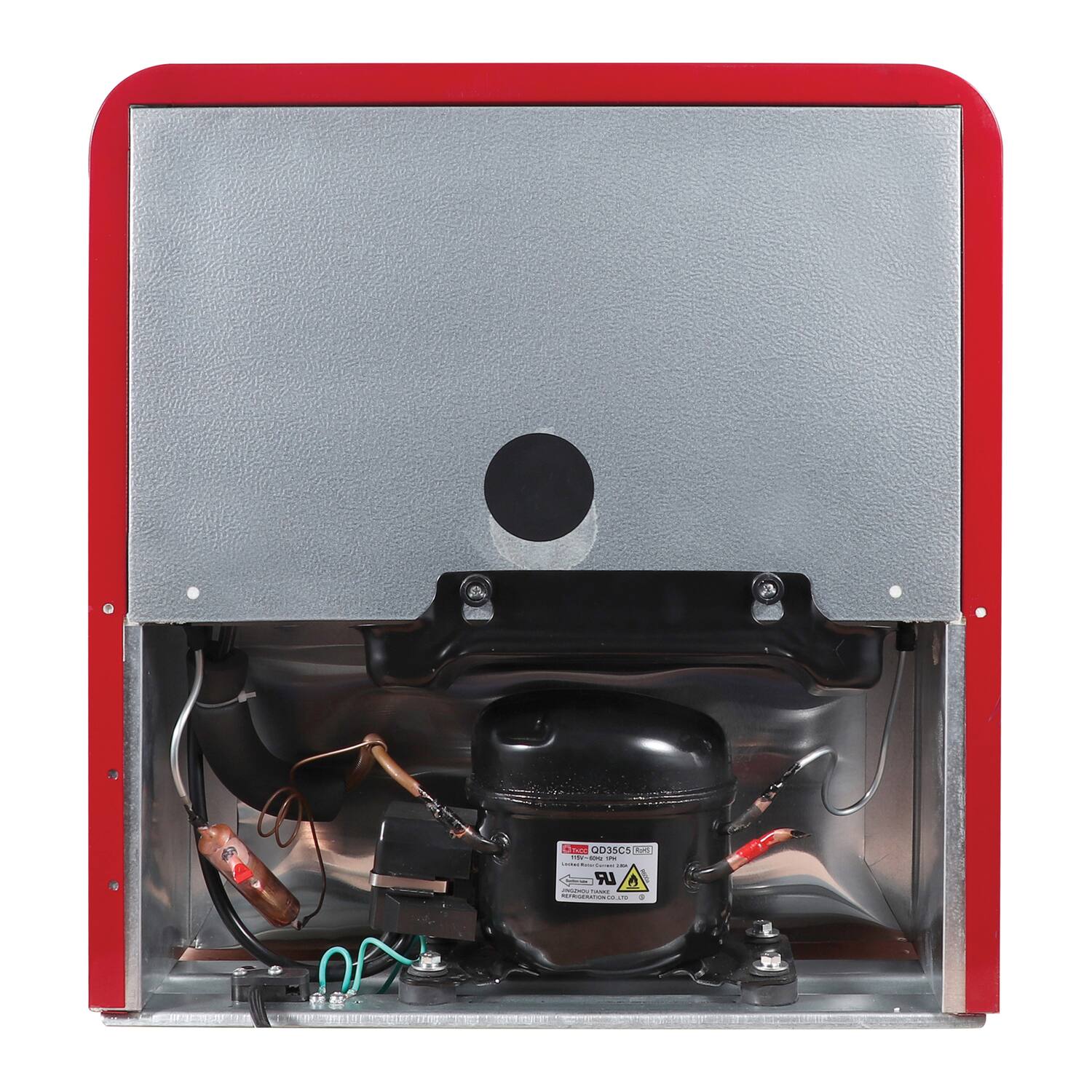 Back. Magic Chef - 1.6-Cu. Ft. ENERGY-STAR Certified Retro Mini Fridge, Manual Defrost - Red.