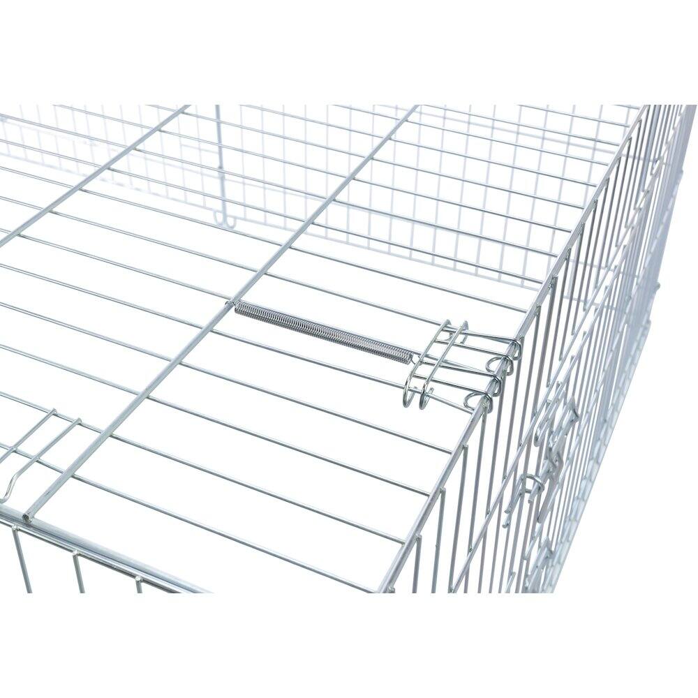 Alt View 2. TRIXIE - Enclosed Outdoor Ft. Galvanized Metal Animal Cage with 5 Doors - Silver.