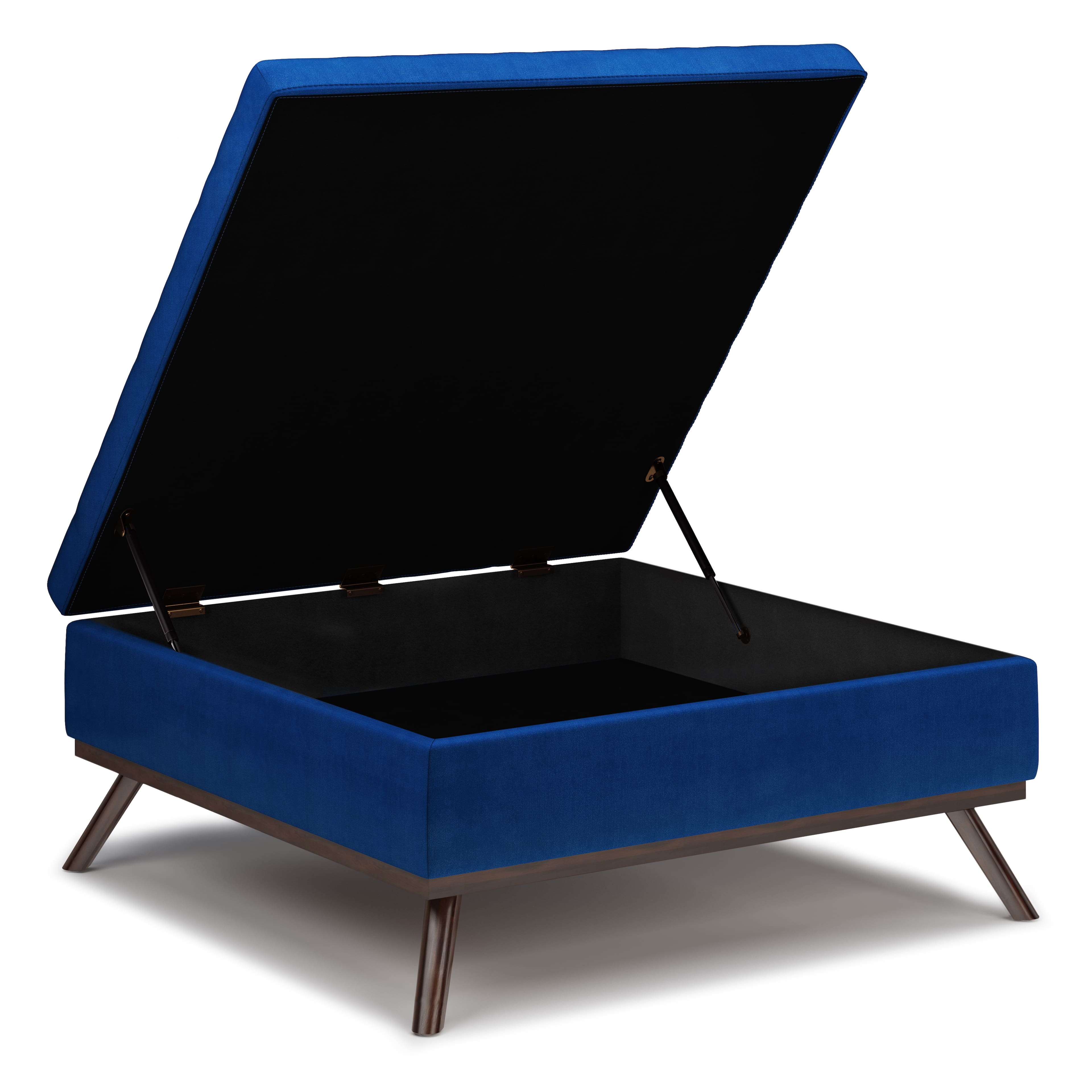 Alt View 11. Simpli Home - Owen Square Coffee Table Storage Ottoman - Blue.