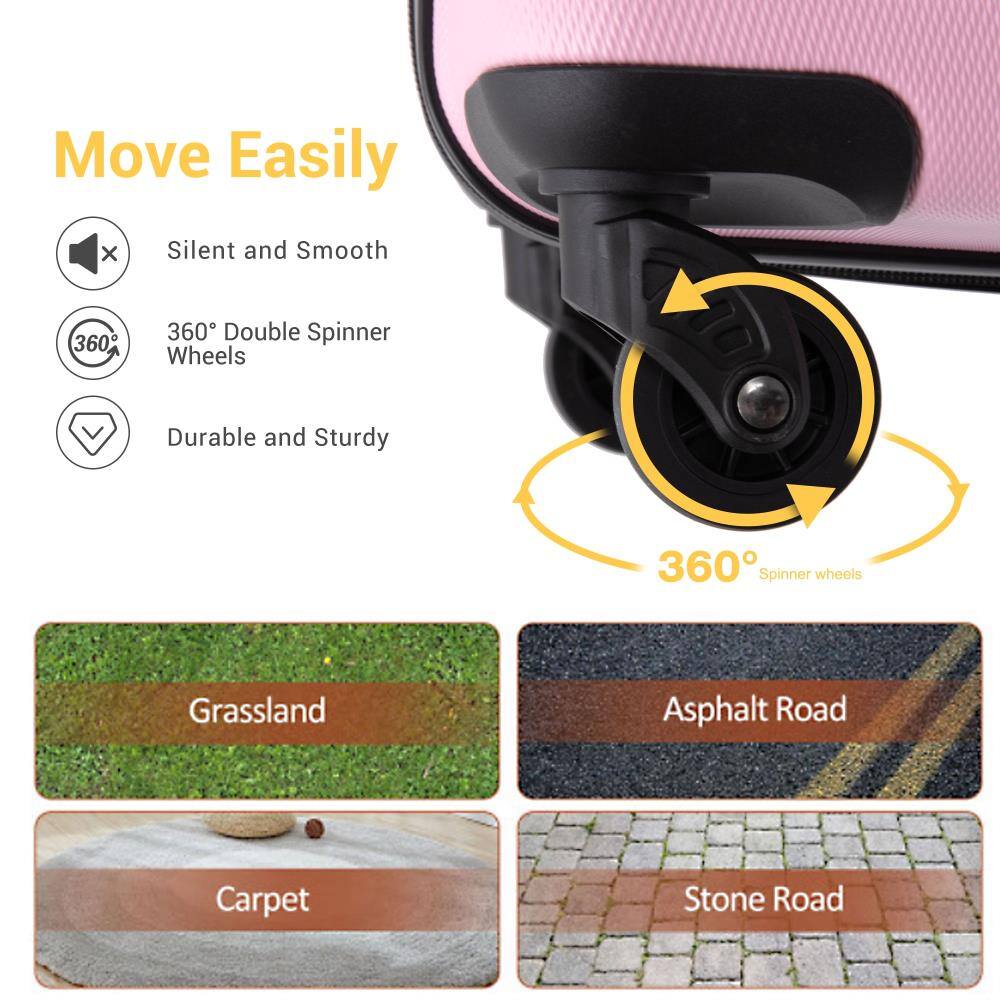 Move Easily

- Silent and Smooth
- 360° Double Spinner Wheels
- Durable and Sturdy

360° Spinner wheels

Grassland  
Asphalt Road  
Carpet  
Stone Road