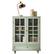 Front. Ecooso - Minimalist Buffet Cabinet with Double Glass Doors, Drawer & Storage Shelves - Green.