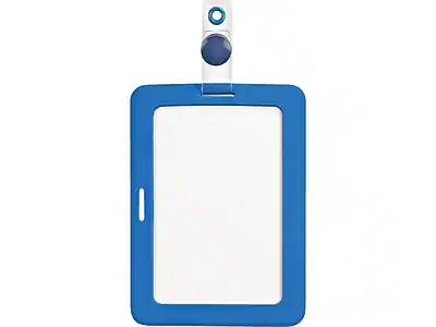 Front. Cosco - MyID ID Badge Holder, Blue/Clear - Blue.