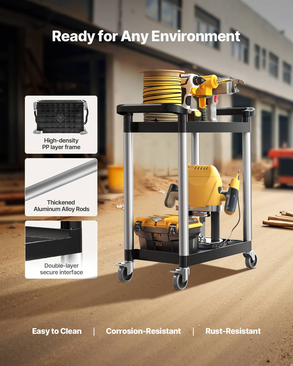 Ready for Any Environment

High-density PP layer frame
Thickened Aluminum Alloy Rods
Double-layer secure interface
Easy to Clean | Corrosion-Resistant | Rust-Resistant