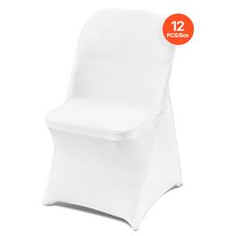 VEVOR - Stretch Spandex Folding Chair Covers, Universal Fitted Chair Cover, Removable Washable Protective Slipcovers, 12PCS - White