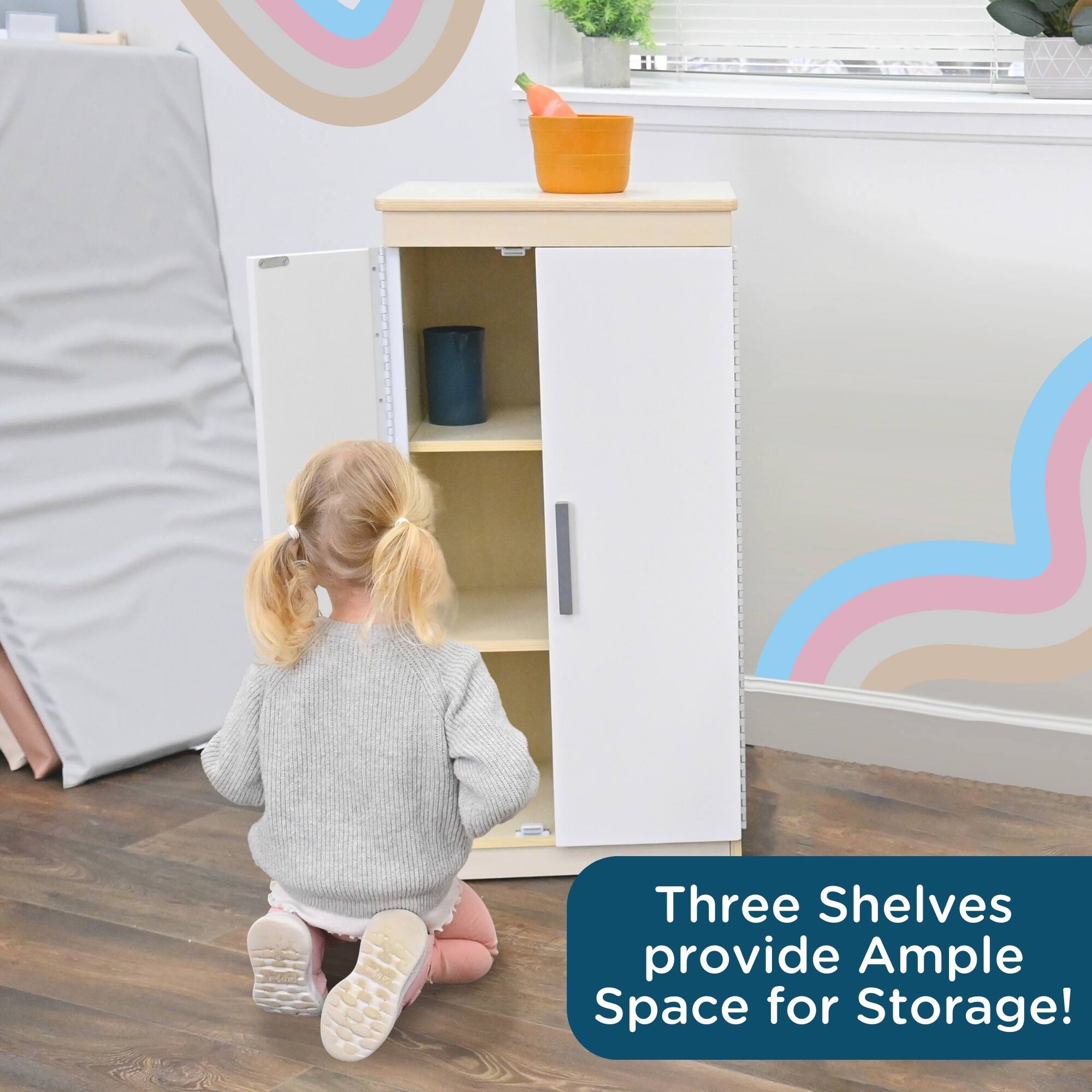 Three Shelves provide Ample Space for Storage!