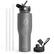 Angle Zoom. Buzio - 32oz Tumbler Water Bottle with Straw Lid and Spout Lid - Gray.