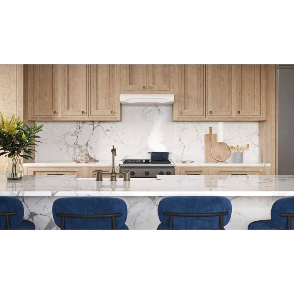 Alt View 15. Broan - Alta 30-Inch 490 MAX Blower CFM 1.0 Sones White Range Hood - White.