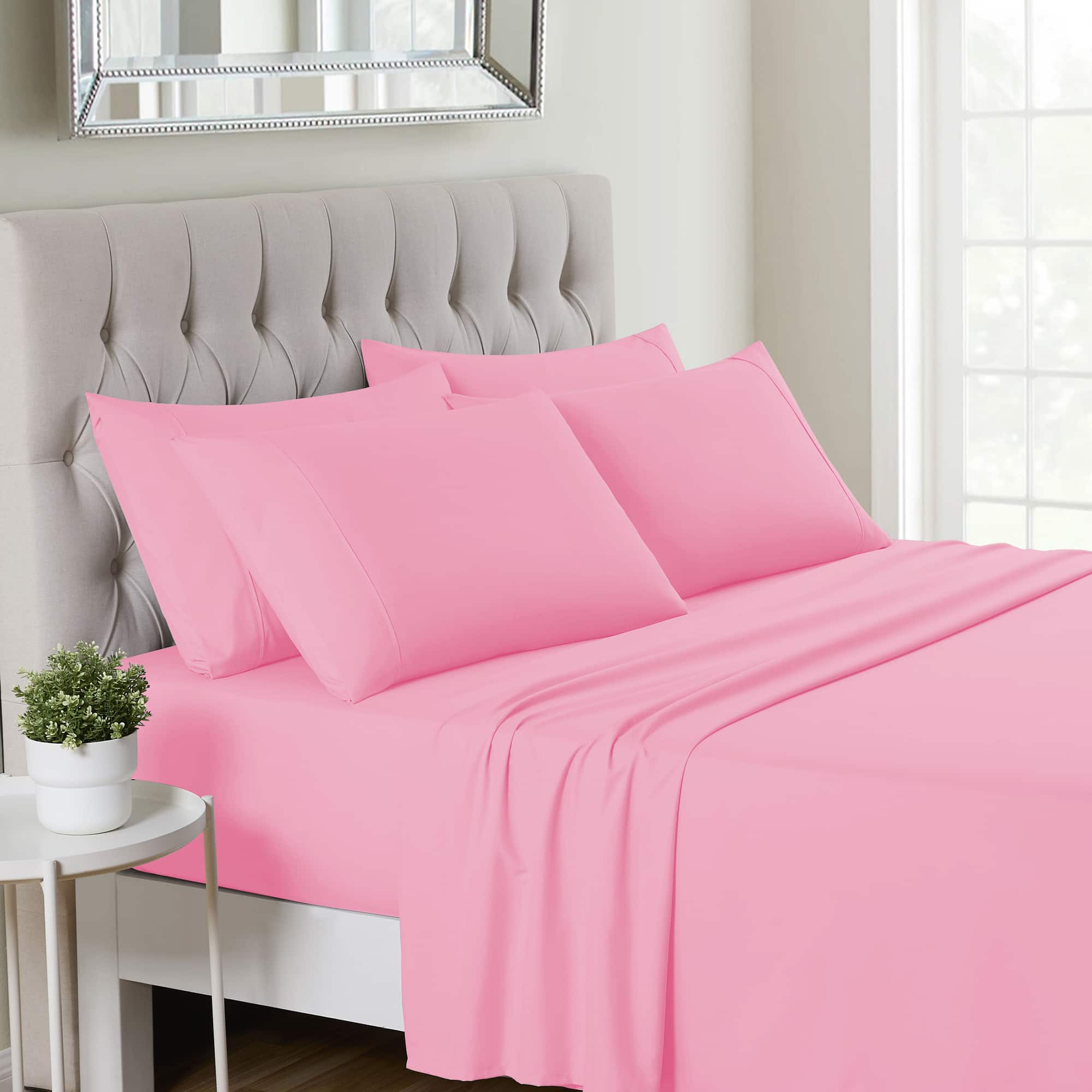 Sweet Home Collection - Deluxe Microfiber Sheet Set with Bonus Pillowcases, Ultra Soft 1500 Series, Twin - Pink