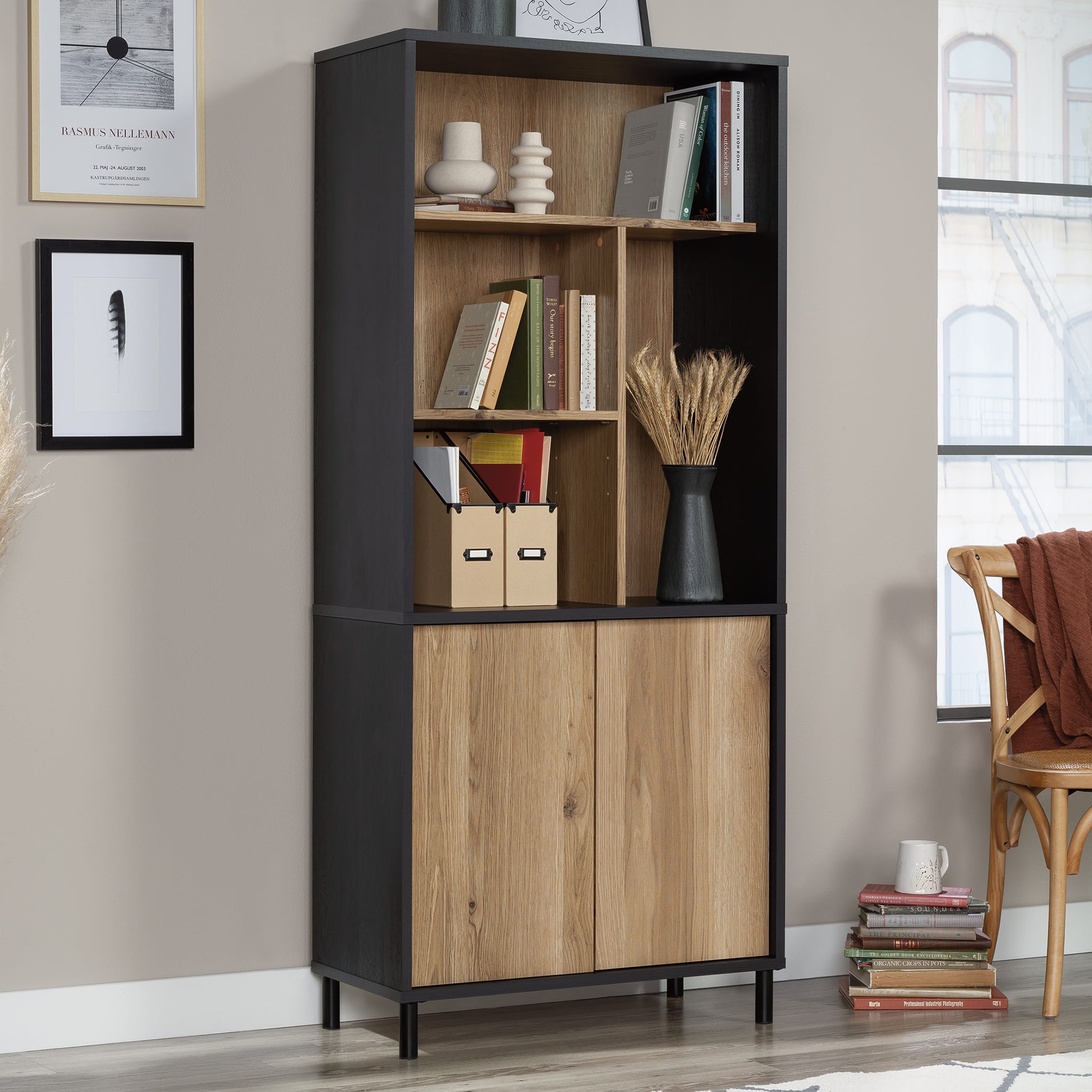 Sauder – Acadia Way Library Bookcase – Black Sansujyuku sansujyuku.com