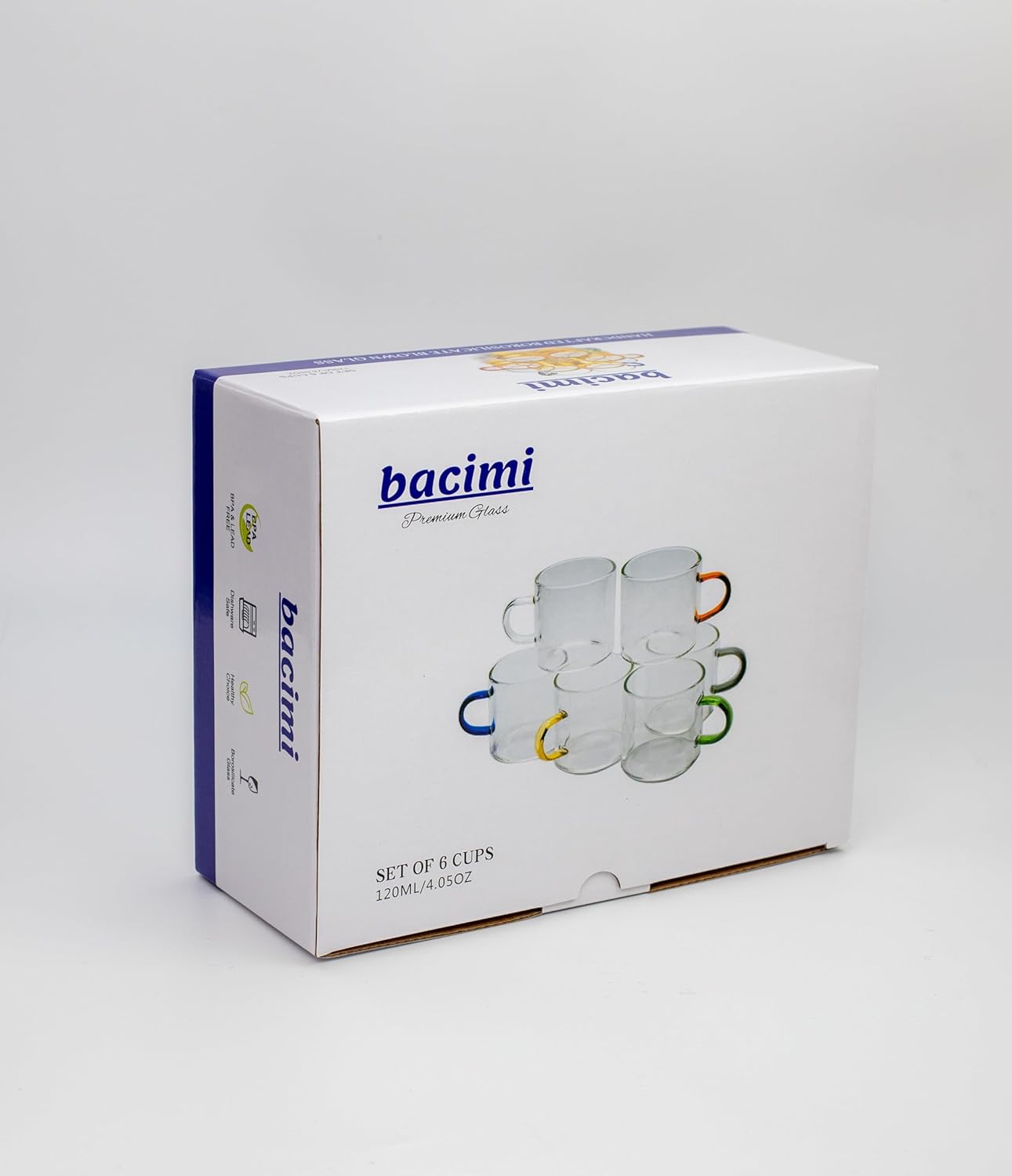 bacimi Premium Glass  
SET OF 6 CUPS  
120ML/4.05OZ