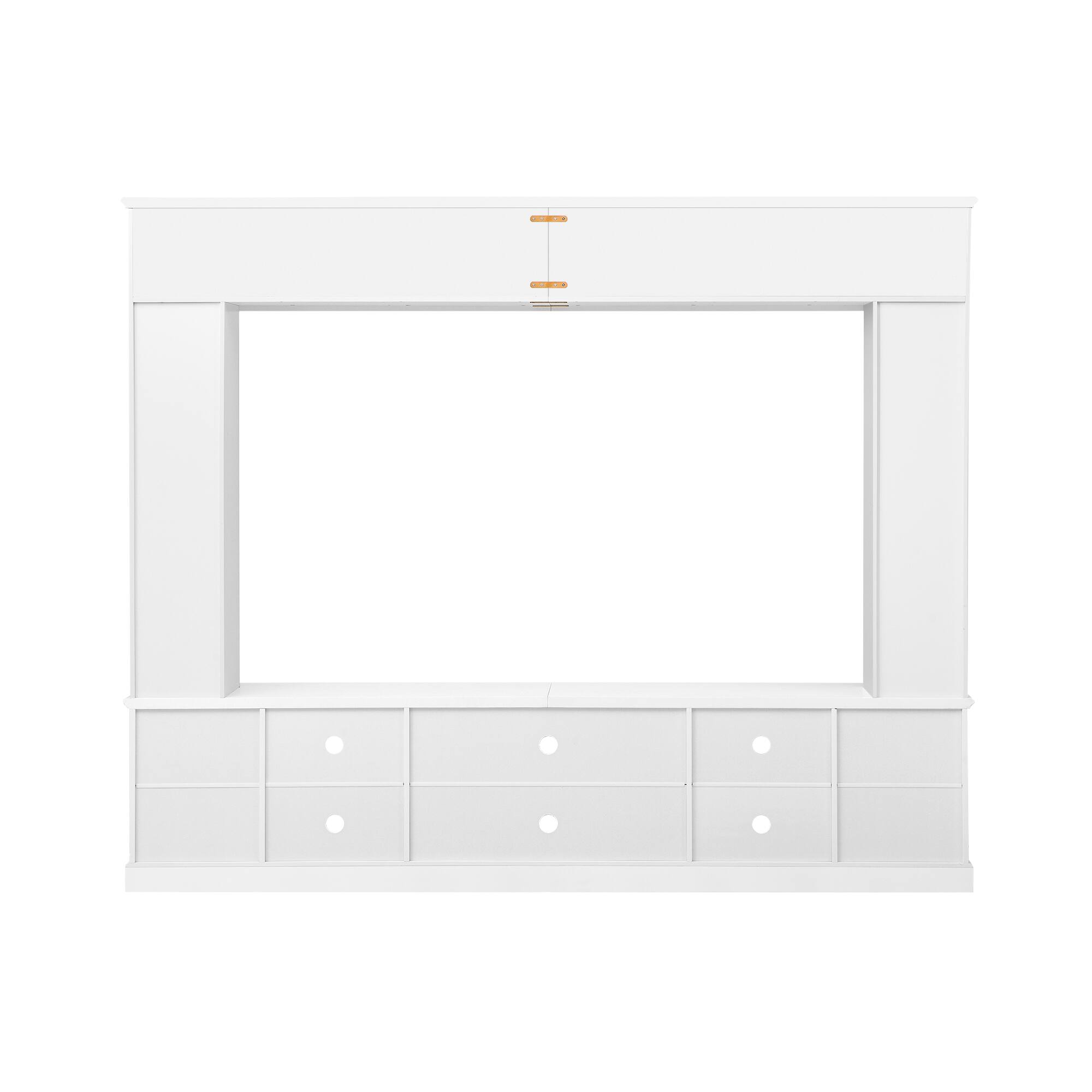 Alt View 1. Whisen - All-in-One Entertainment Center Wall Unit for TVs up to 80-Inch,TV Stand with Storage Shelves and Tempered Glass Doors - White.