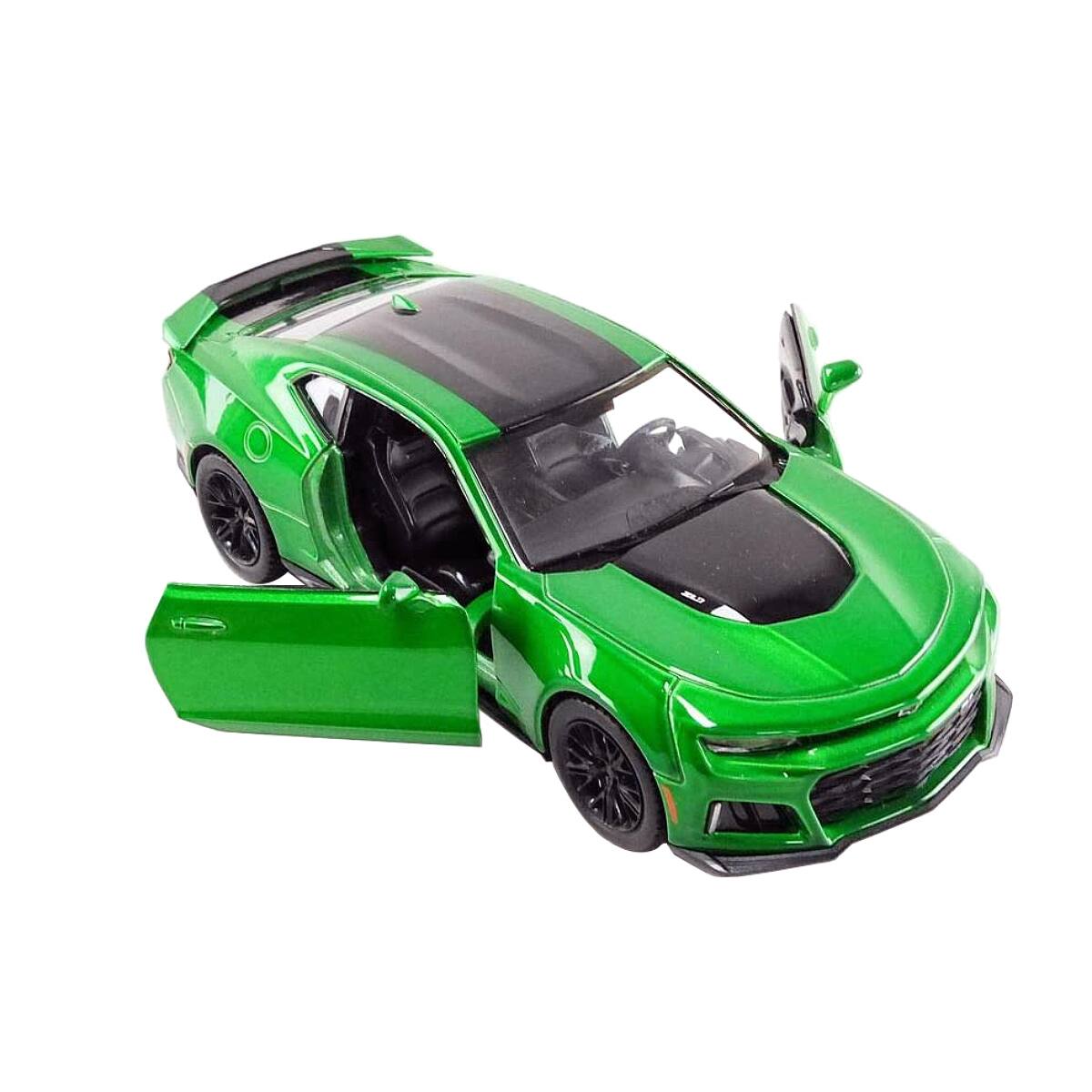 Alt View 1. Motormax - 2017 Chevrolet Camaro ZL1 Metallic Green 1/24 Diecast Car Model by Motormax.