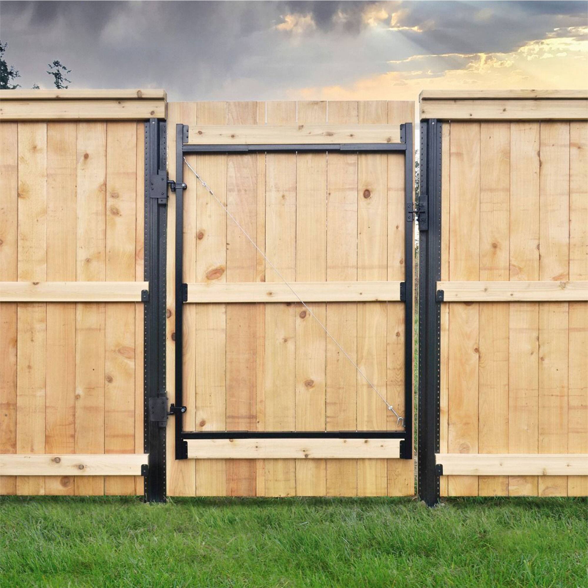 Alt View 4. Adjust-A-Gate - Adjust-A-Gate Steel Frame Gate Building Kit, 36"-60" Wide Opening Up To 7' High - Black.