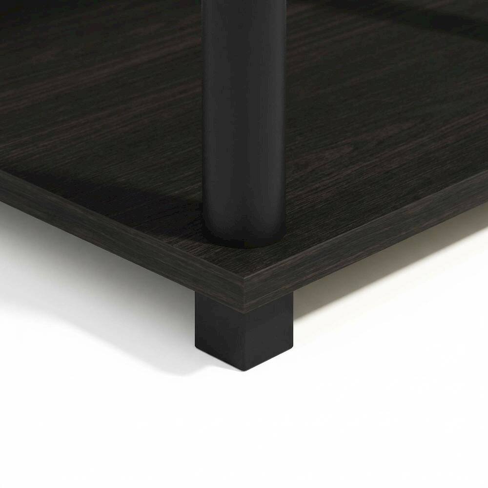 Alt View 2. FurniFact - Wood bookcase with sleek design - Espresso/Black.