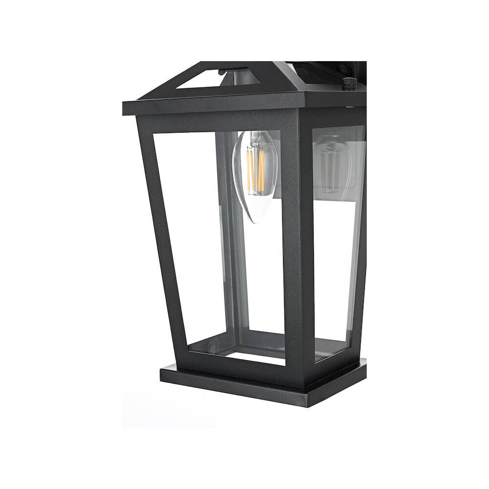 Alt View 2. Elegant Lighting - Berks 7 inch Outdoor Pendant in Black - Black.
