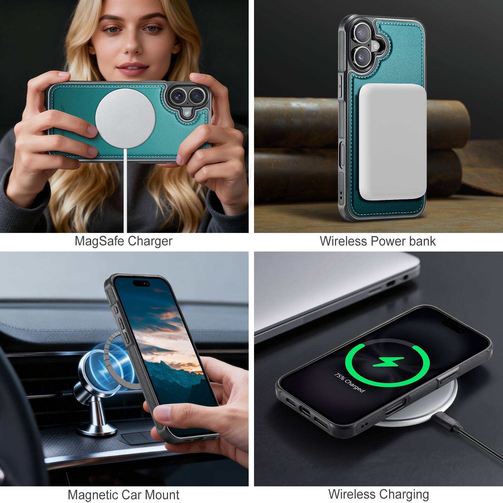 - MagSafe Charger
- Wireless Power Bank
- Magnetic Car Mount
- Wireless Charging