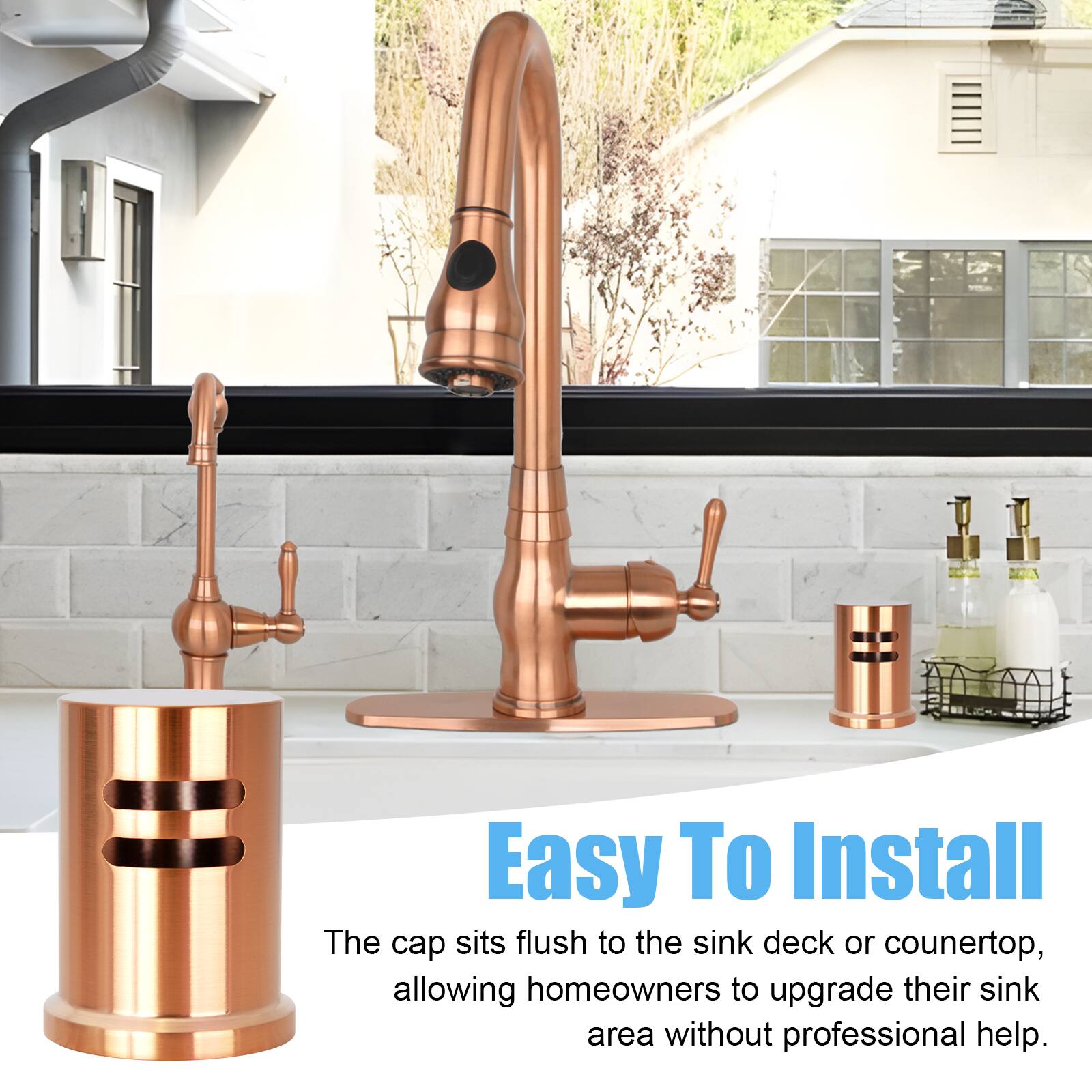 Easy To Install

The cap sits flush to the sink deck or countertop, allowing homeowners to upgrade their sink area without professional help.