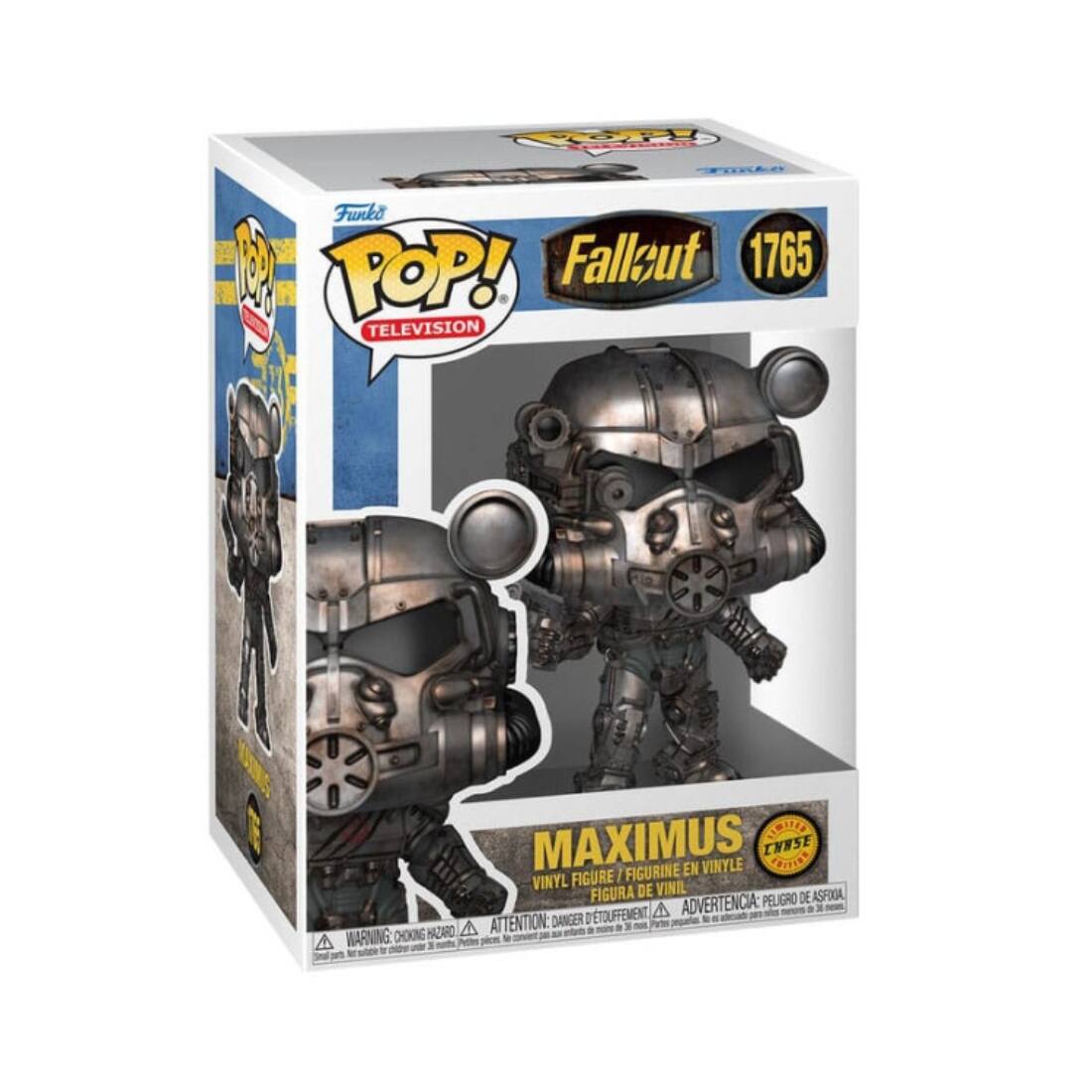 Funko  
POP!  
TELEVISION  

Fallout 1765  

MAXIMUS  
VINYL FIGURE / FIGURINE EN VINYLE / FIGURA DE VINIL / FIGURA DE VINIL  

WARNING: CHOKING HAZARD - ATTENTION: PELIGRO DE ASFIXIA - ADVERTENCIA: PELIGRO DE ASFIXIA  
Small parts. Not for children under 3 years.  
Pequeñas piezas. No apto para menores de 3 años.  
Petits éléments. Ne convient pas aux enfants de moins de 3 ans.