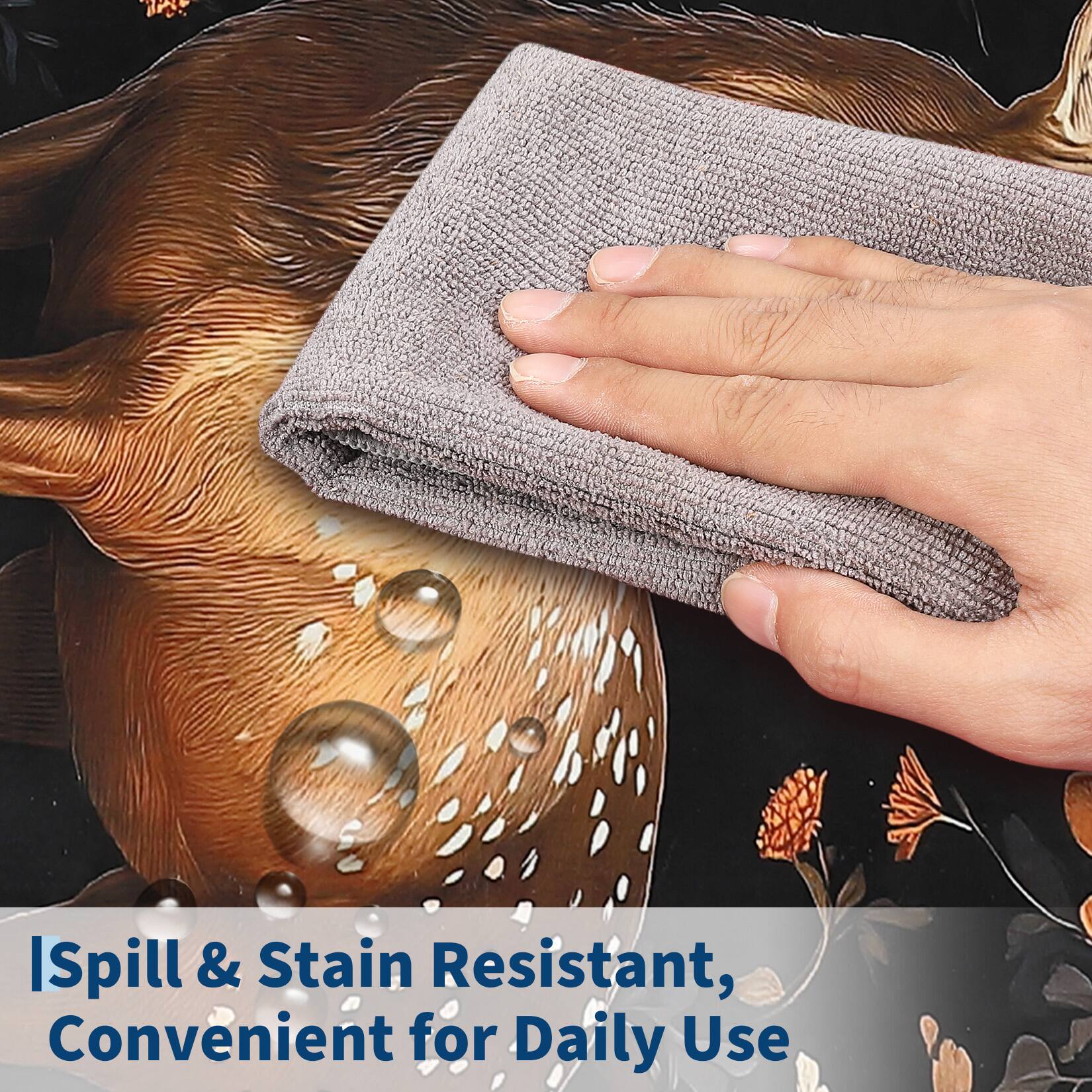 Alt View 2. Acekool - Christmas 2'x3' Rug for Entryway Indoor Small Washable Kitchen Rugs Soft Bathroom Carpet Elk Holiday Decor Non-Slip mat - Black.