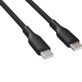 Sanoxy - 2m /6ft USB-C to USB-C Silicone Cable, 60W Fast Charging & Data Transfer, 6ft Flexible Tangle-Free Cord - Black