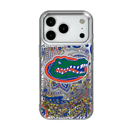 Front. Keyscaper - Florida Gators iPhone Glitter Paisley Design Case - 16 - Multicolor.